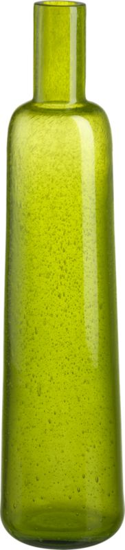 colour glass yellow vase. 4.75"dia.x15.75"H
