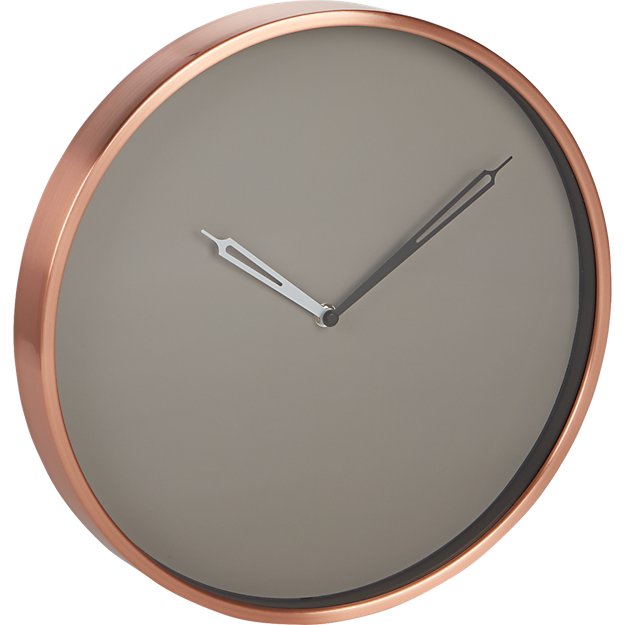copper wall clock CB2