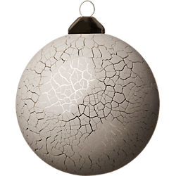 crackle white ball ornament