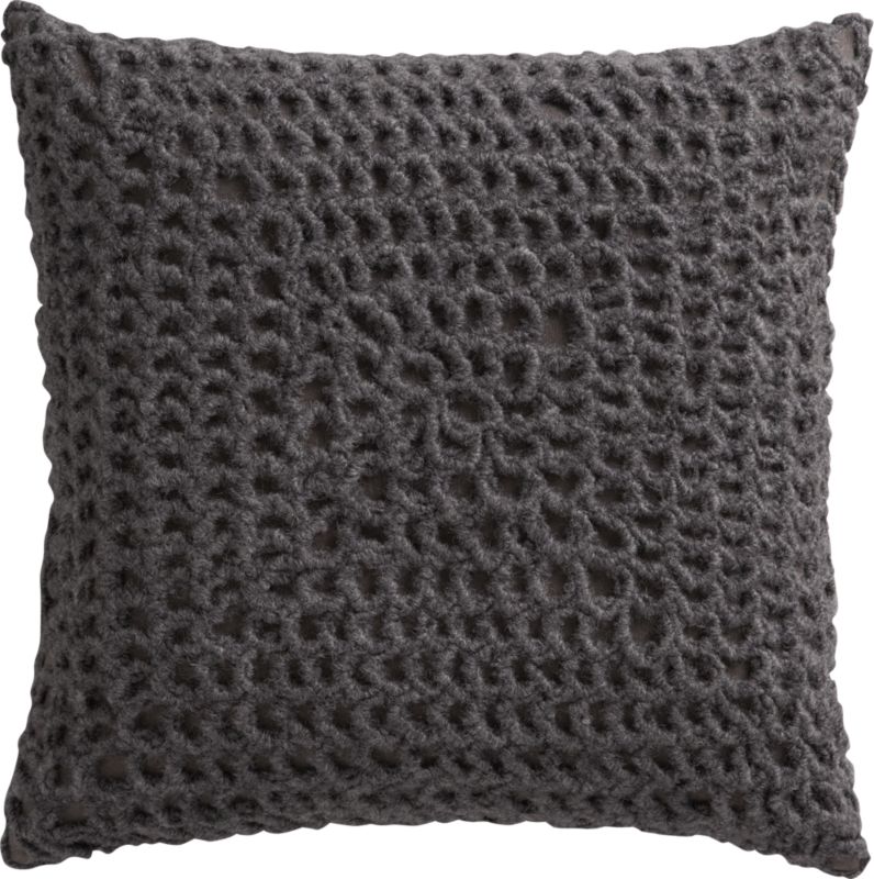 crochet grey 18 pillow