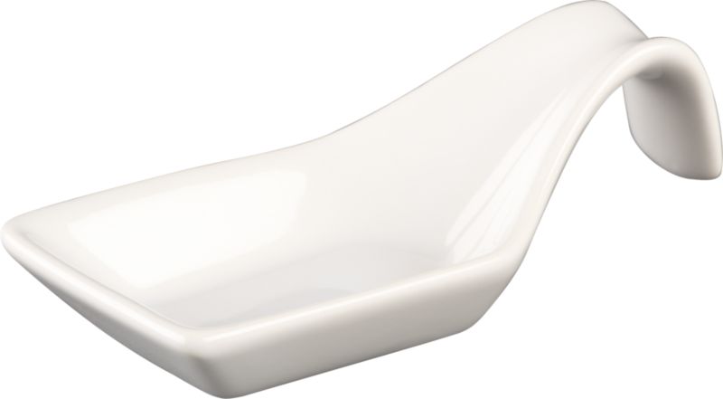 glossy white curve appetizer spoon