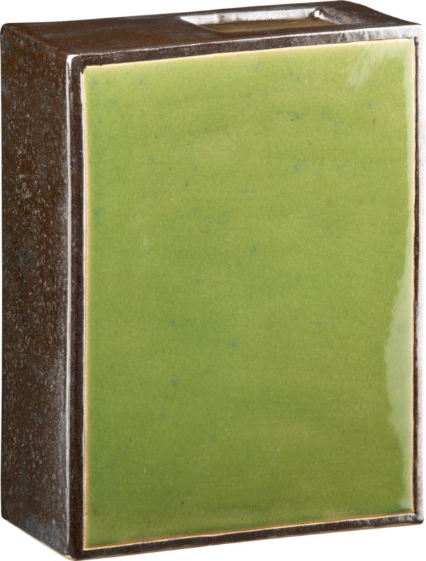 dado green vase. 8.75"Wx4"Dx11"H