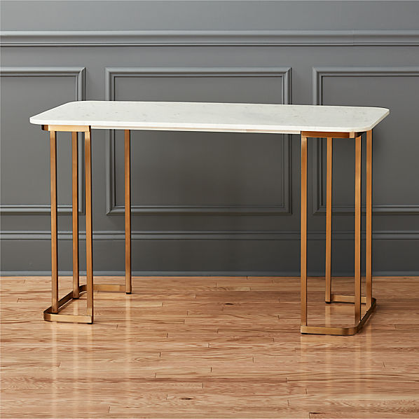 dahlia marble desk CB2