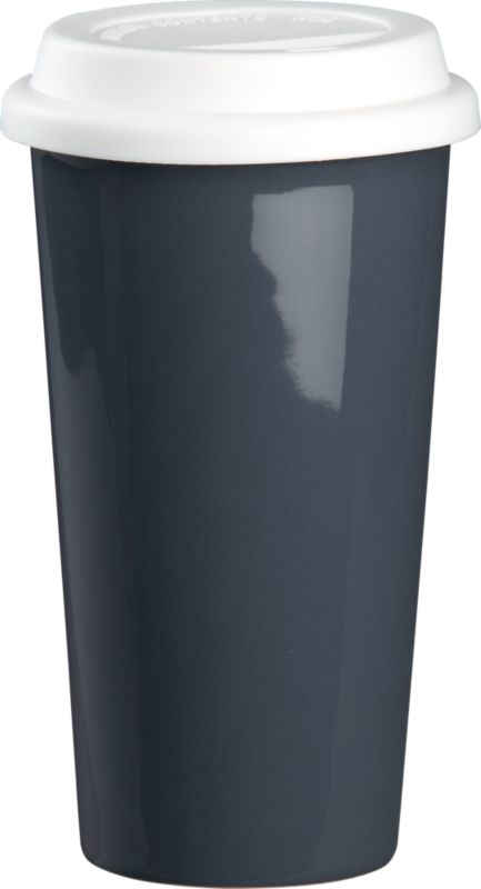 grey cup. 14 oz.; 3.75"dia.x6.75"H