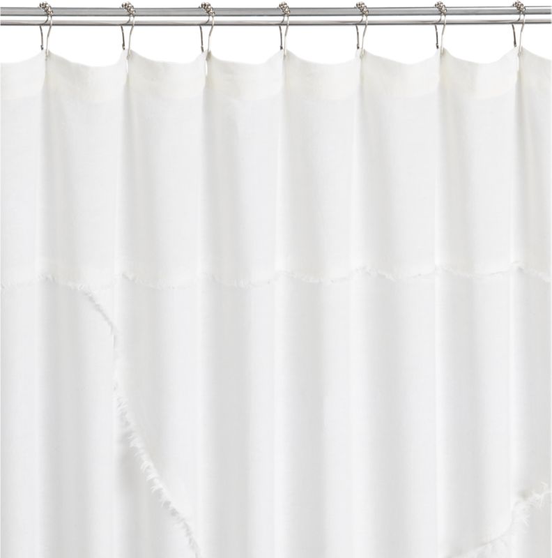 deconstructed linen shower curtain