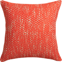 diamond weave red-orange 18" pillow