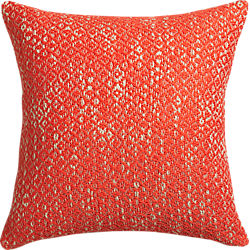 diamond weave red-orange 18" pillow