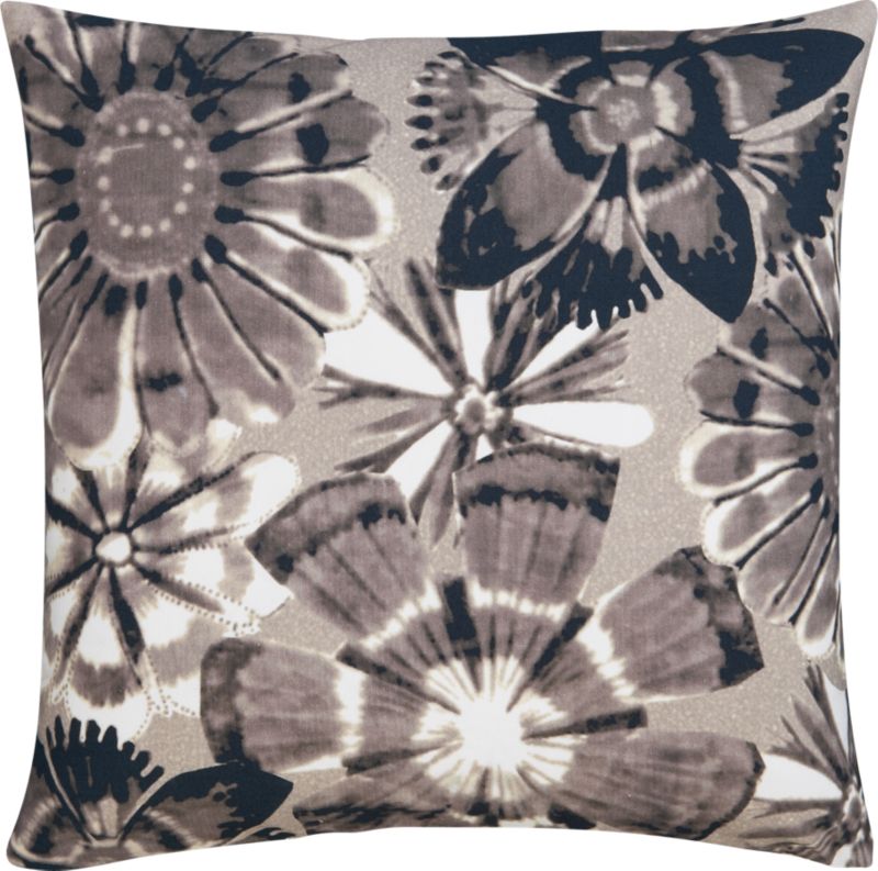 digital bloom black 18" pillow