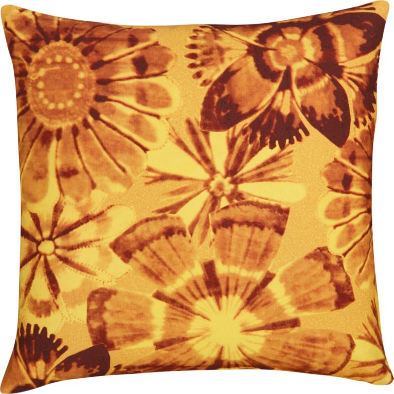 digital bloom yellow 18" pillow
