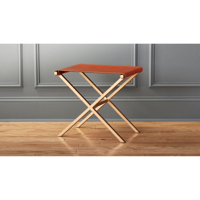 leather director's stool | CB2