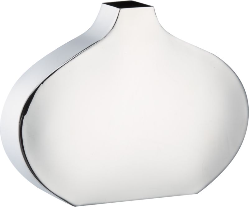 small drop vase. 9"Wx1.75"Dx7.25"H