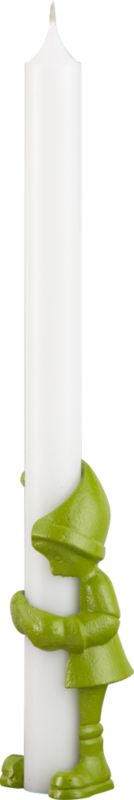 green elf candleholder