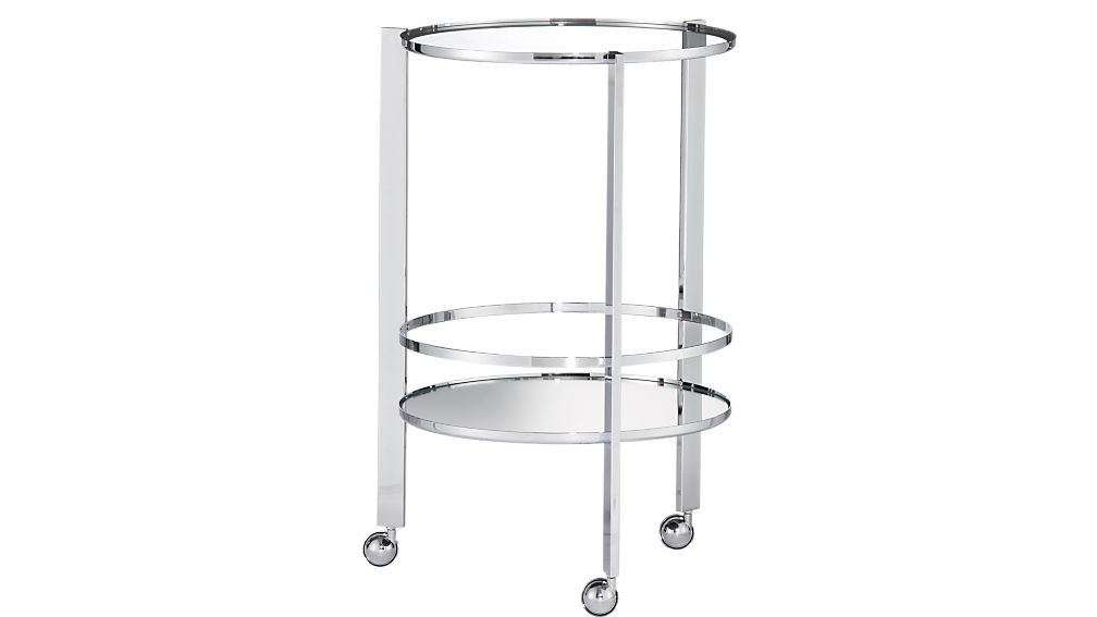 ernest chrome bar cart CB2