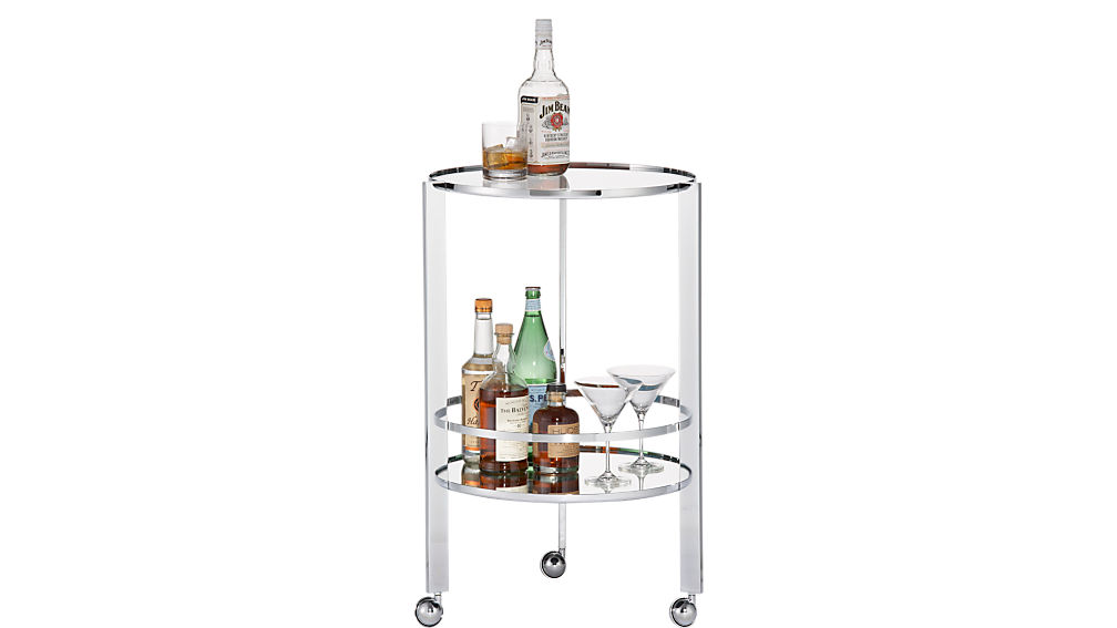 ernest chrome bar cart CB2