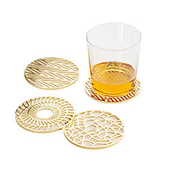 etch gold coasters set of four