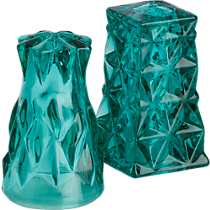 eureka green glass salt and pepper shaker set