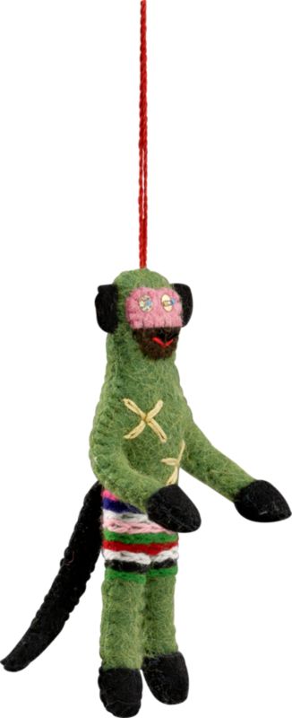 felt monkey ornament