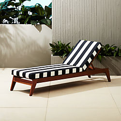filaki lounger with black and white stripe cushion