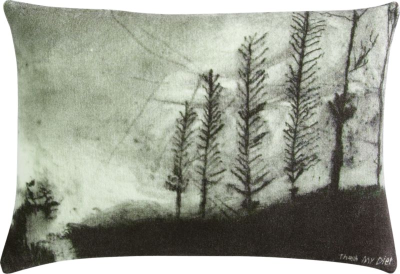 foggy landscape 18"x12" pillow