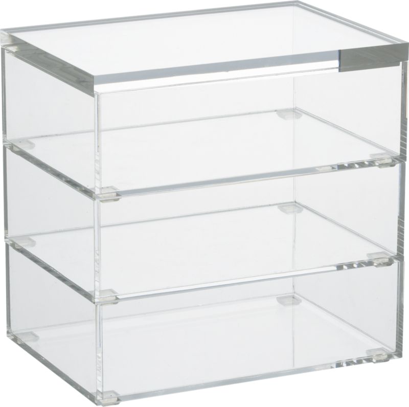 set of three stacking boxes. 6.5"Wx4.5"Dx6.25"H each