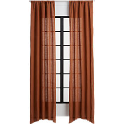 dark copper linen curtain panel
