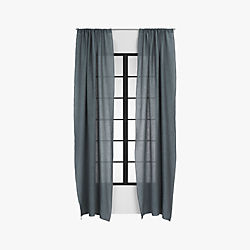 graphite linen curtain panel