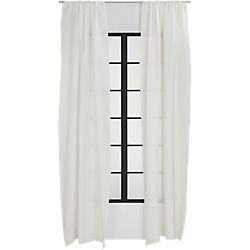 white linen curtain panel