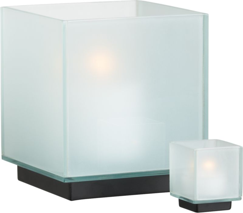 frosted cube hurricane/<br />candleholder
