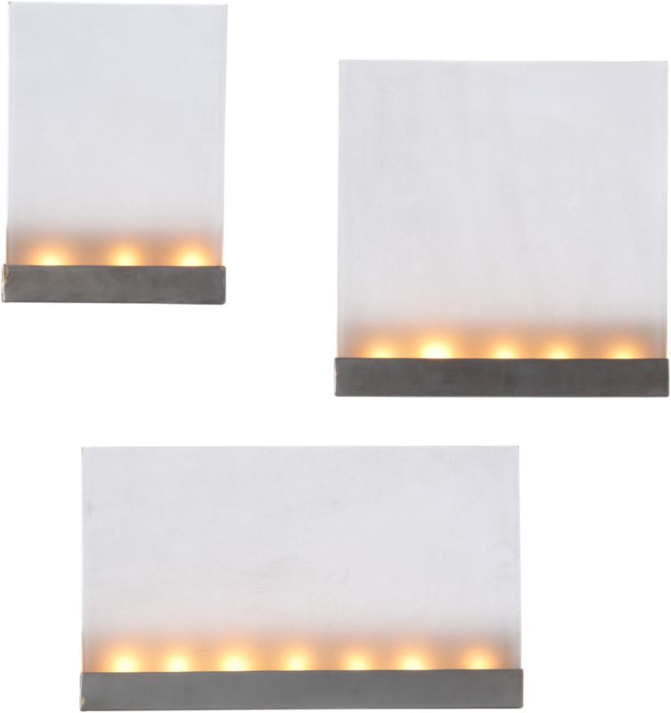 3-piece frosted sconce set