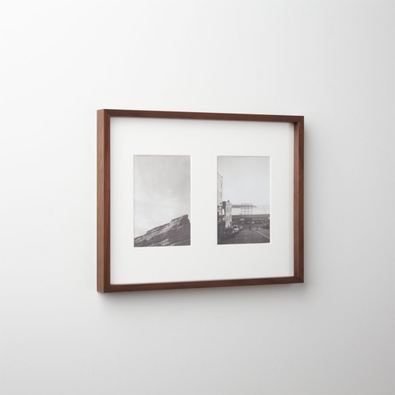 gallery walnut 2 5x7 picture frame CB2