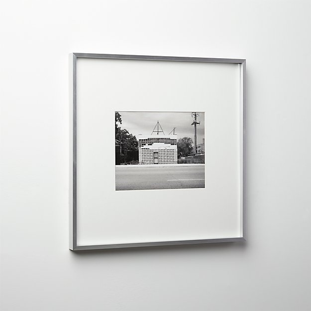 gallery brushed silver 8x10 picture frame CB2
