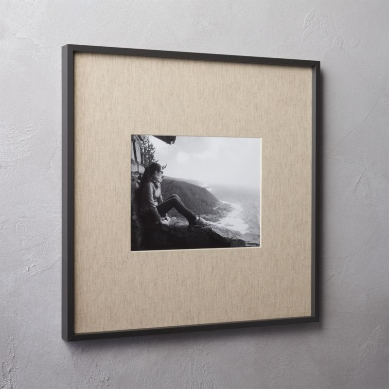 gallery carbon 8x10 picture frame with linen mat. CB2