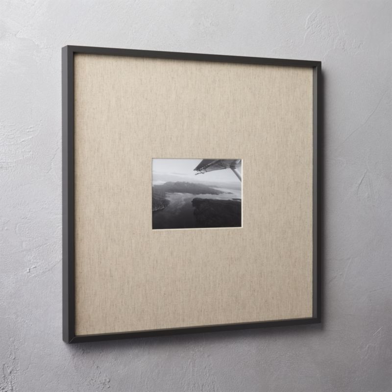 gallery carbon 5x7 picture frame with linen mat. CB2