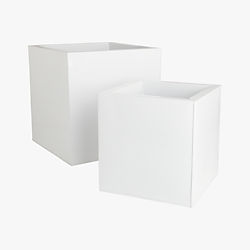 blox galvanized high-gloss white planters