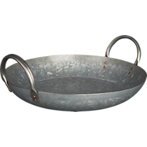 galvanized server with handles