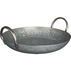 galvanized server with handles