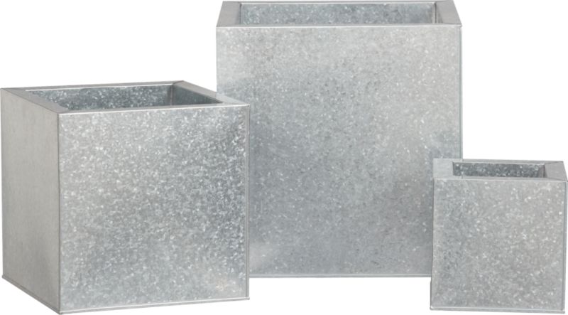 galvanized square planters