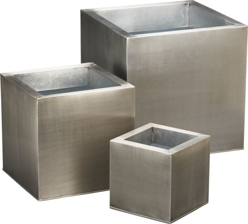 galvanized planters shopping in CB2 for outdoor from cb2.com