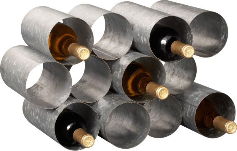 galvanized 12 bottle wine rack