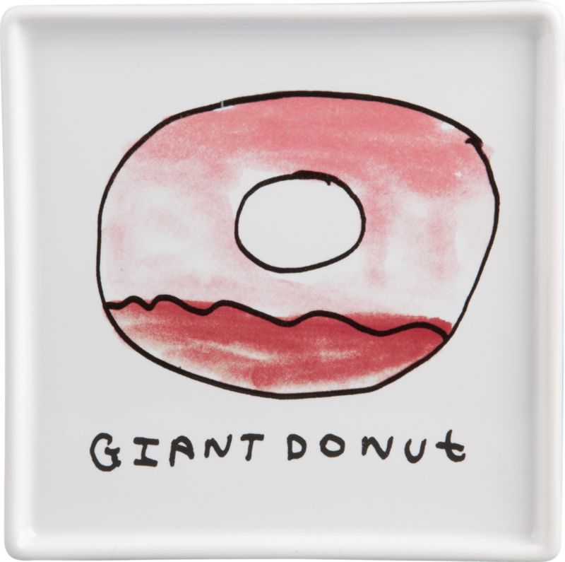 giant donut appetizer plate. 5.75" sq.