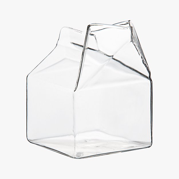 glass milk carton creamer CB2