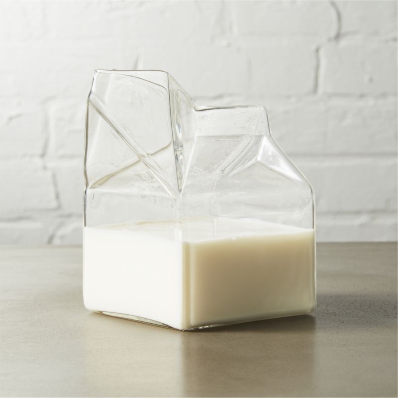 glass milk carton creamer CB2