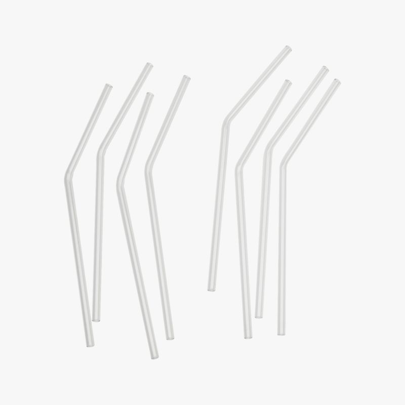 set of 8 glass straws CB2