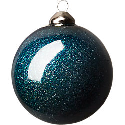 glitter ball blue-green ornament