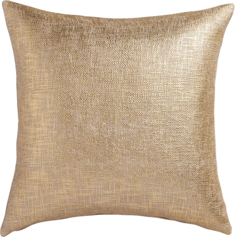 glitterati gold 23" pillow with downalternative insert CB2