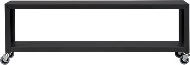 go-cart carbon grey two-shelf table-media cart