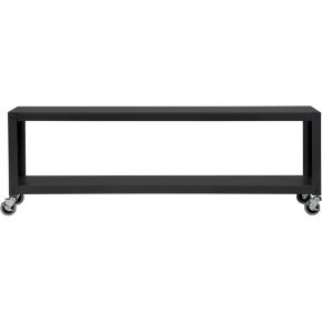go-cart carbon grey two-shelf table-media cart