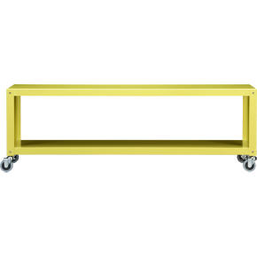go-cart chartreuse two-shelf table-media cart