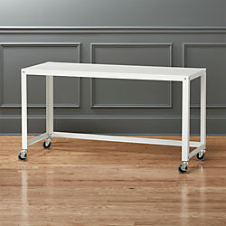 go-cart white rolling desk