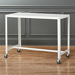 go-cart white rolling counter table-stand up desk